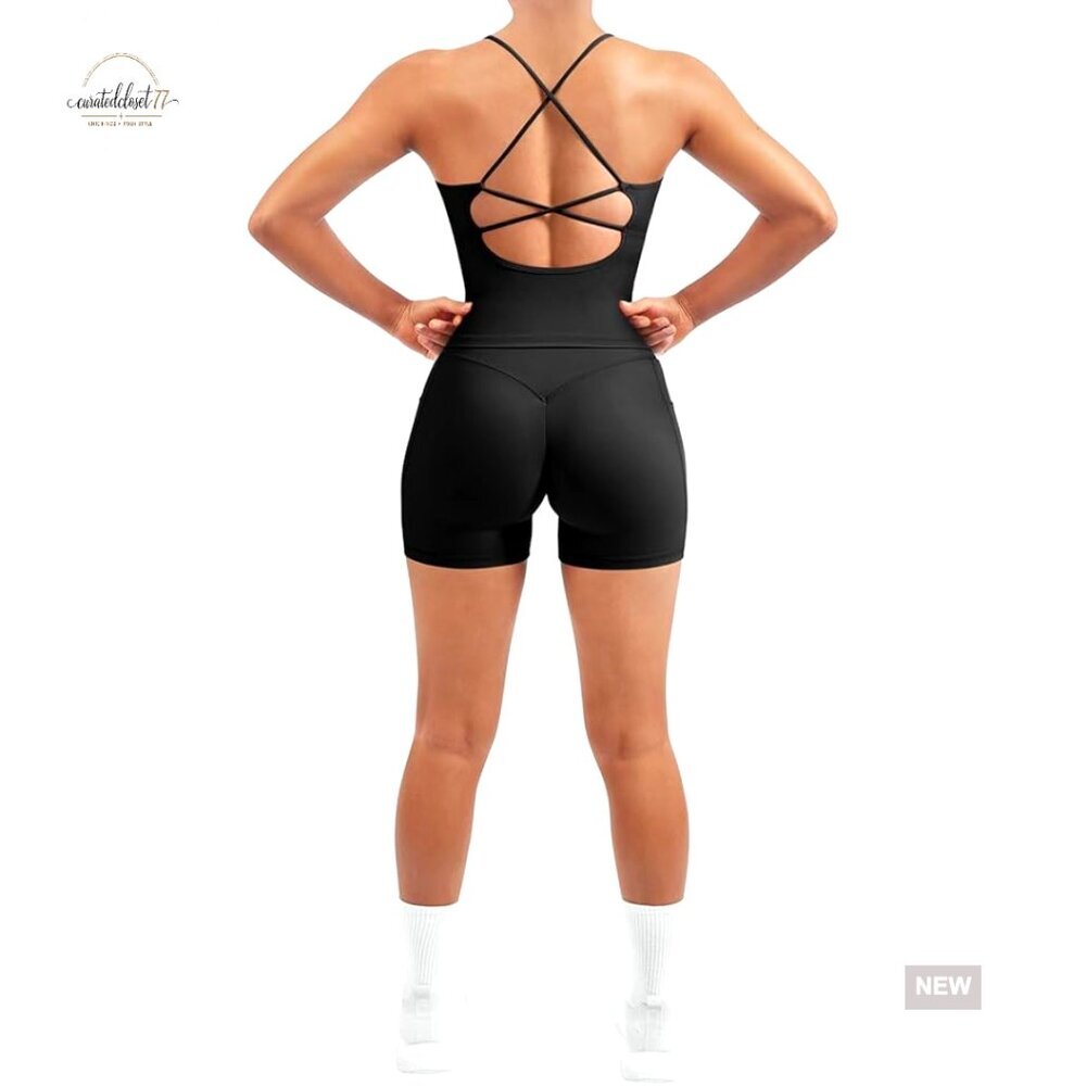 2 Piece Workout Set Padded Tank Tops Tummy Control Leggings Gym Outfits
